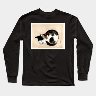 Sleeping cat by Kōno Bairei Long Sleeve T-Shirt